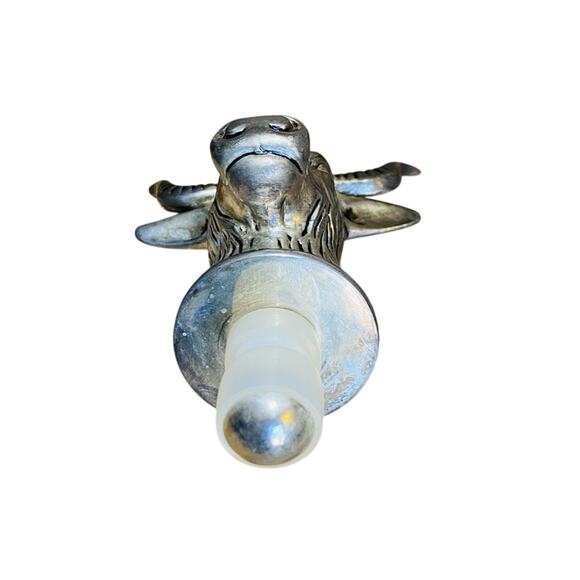 Vintage Neiman Marcus Silver Plated Bull Bottle Stopper - Picture 4 of 6